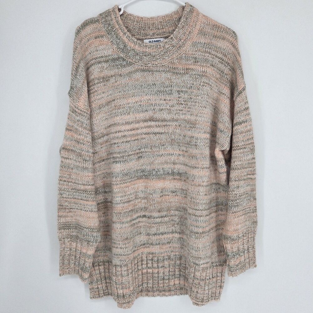 Old Navy Womens Large Oversized Chunky Knit Crewneck Pullover Sweater Fall Cozy
